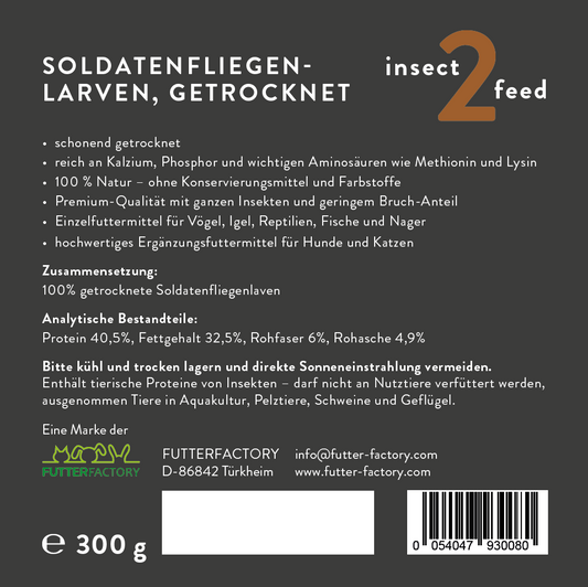 Getrocknete Soldatenfliegenlarven